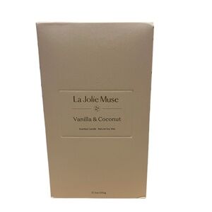 La Jolie Muse Coconut & Vanilla Candle | Luxury Soy Wax Blend | Creamy Scent